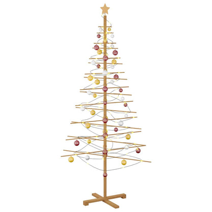 Holz Weihnachtsbaum mit Ständer Braun 210 cm Bambus