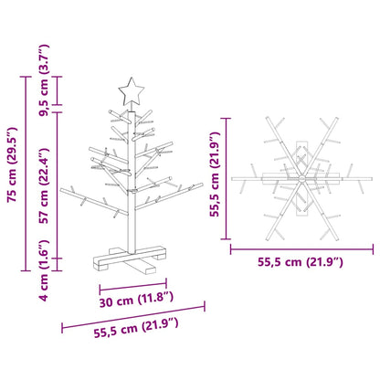 Holz Weihnachtsbaum mit Ständer Natur 75 cm Massivholz Kiefer