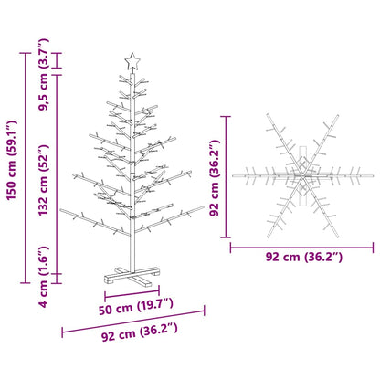 Holz Weihnachtsbaum mit Ständer Natur 150 cm Massivholz Kiefer