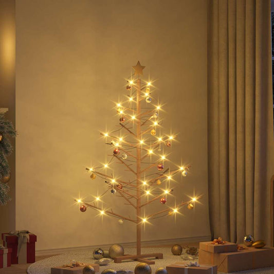 Holz Weihnachtsbaum mit Ständer Braun 150 cm Massivholz Kiefer