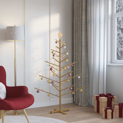 Holz Weihnachtsbaum mit Ständer Braun 150 cm Massivholz Kiefer