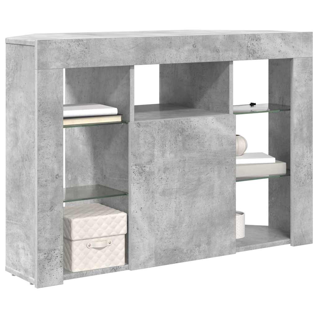 Eck-LED-TV-Schrank Beton Grau 103 x 40 x 68 cm Holzwerkstoff