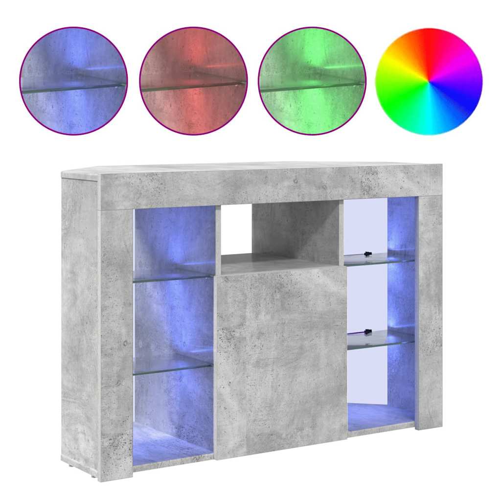 Eck-LED-TV-Schrank Beton Grau 103 x 40 x 68 cm Holzwerkstoff