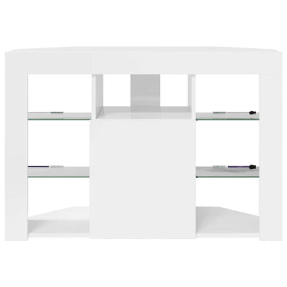 Eck-LED-TV-Schrank Wandmontiert Hochglanz Weiß 104 x 40 x 68 cm