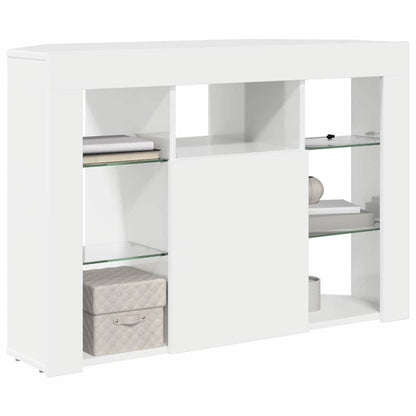 Eck-LED-TV-Schrank Wandmontiert Hochglanz Weiß 104 x 40 x 68 cm