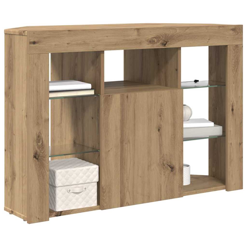 Eck-LED-TV-Schrank Artisan-Eiche 108 x 40 x 68 cm Holzwerkstoff