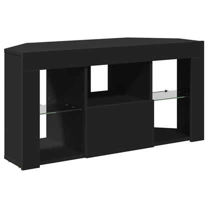 Eck-LED-TV-Schrank Schwarz 101 x 40 x 50 cm Holzwerkstoff