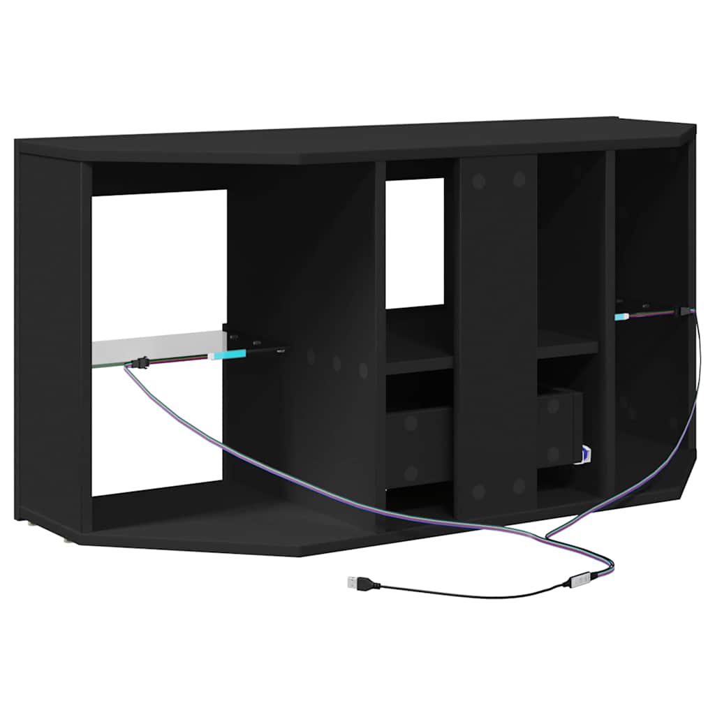 Eck-LED-TV-Schrank Schwarz 101 x 40 x 50 cm Holzwerkstoff