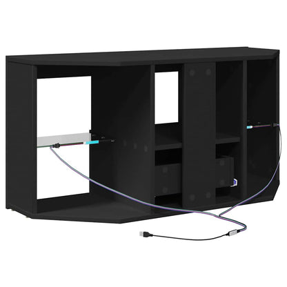 Eck-LED-TV-Schrank Schwarz 101 x 40 x 50 cm Holzwerkstoff