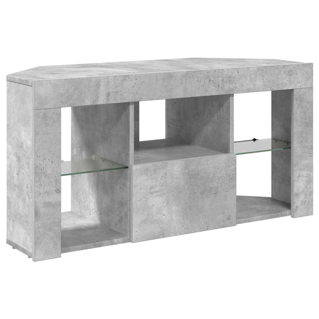 Eck-LED-TV-Schrank Beton Grau 103 x 40 x 50 cm Holzwerkstoff