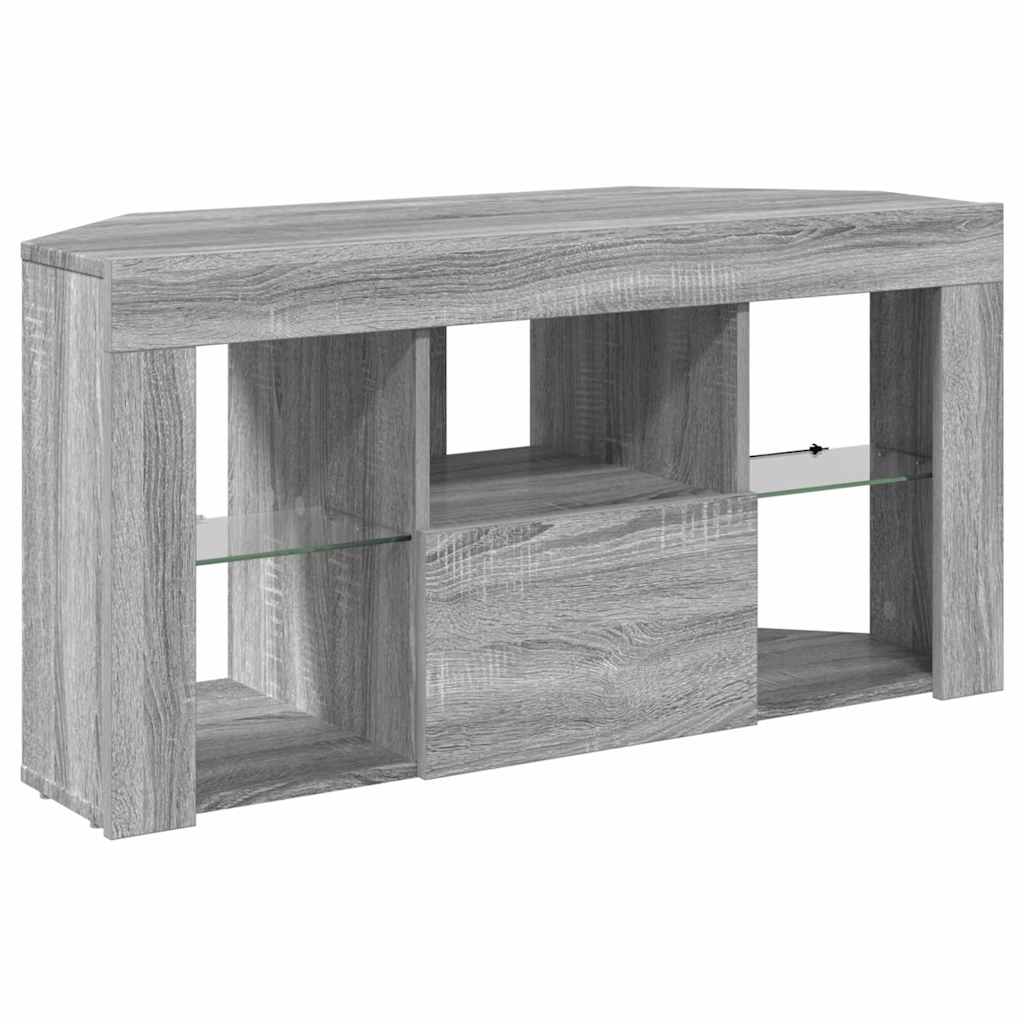 Eck-LED-TV-Schrank Graues Sonoma 106 x 40 x 50 cm Holzwerkstoff