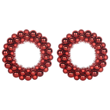 Weihnachtsballkränze 2 pcs Rot 33 x 33 x 7 cm Polystyrol