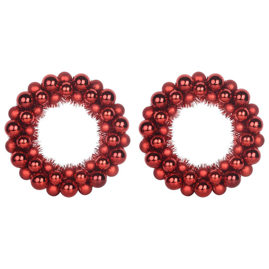 Weihnachtsballkränze 2 pcs Rot 33 x 33 x 7 cm Polystyrol