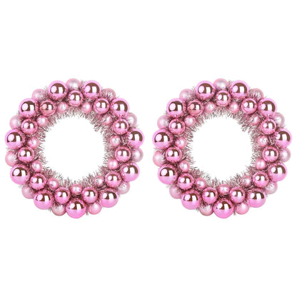 Weihnachtsballkränze 2 pcs Rosa 33 x 33 x 7 cm Polystyrol