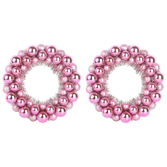 Weihnachtsballkränze 2 pcs Rosa 33 x 33 x 7 cm Polystyrol