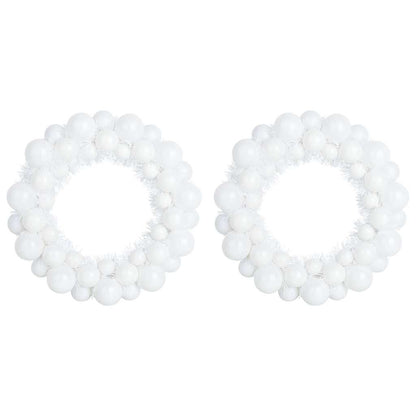 Weihnachtsballkränze 2 pcs Weiß 33 x 33 x 7 cm Polystyrol