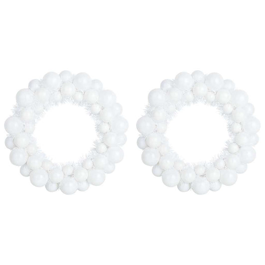 Weihnachtsballkränze 2 pcs Weiß 33 x 33 x 7 cm Polystyrol