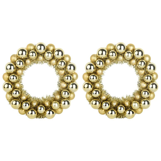 Weihnachtsballkränze 2 pcs Gold 33 x 33 x 7 cm Polystyrol