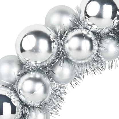 Weihnachtsballkränze 2 pcs Silber 33 x 33 x 7 cm Polystyrol