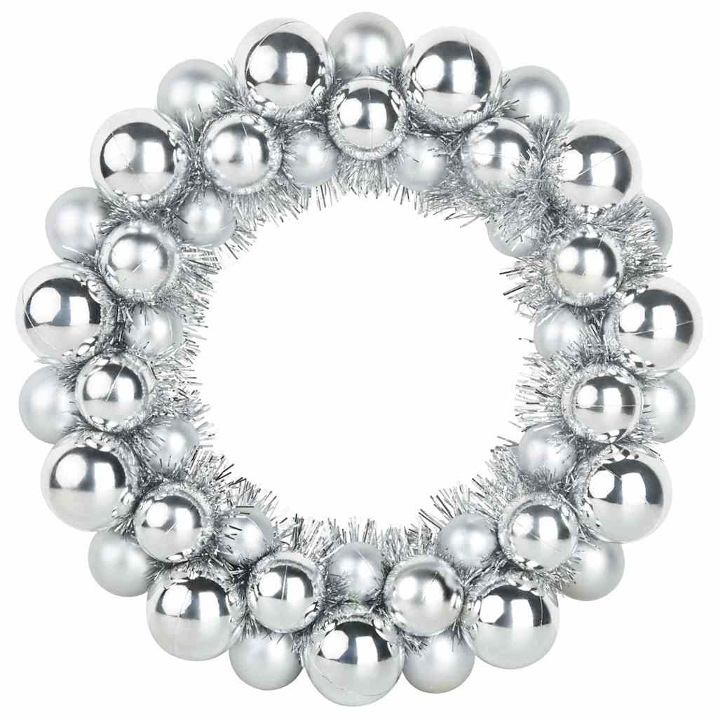 Weihnachtsballkränze 2 pcs Silber 33 x 33 x 7 cm Polystyrol