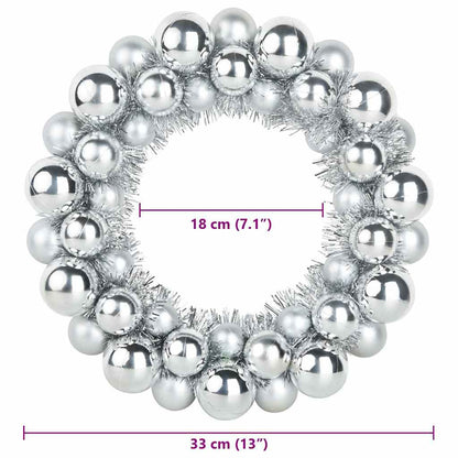 Weihnachtsballkränze 2 pcs Silber 33 x 33 x 7 cm Polystyrol