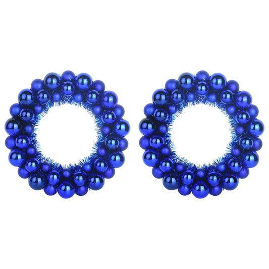 Weihnachtsballkränze 2 pcs Blau 33 x 33 x 7 cm Polystyrol