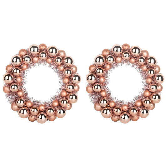 Weihnachtsballkränze 2 pcs Rose Gold 33 x 33 x 7 cm Polystyrol