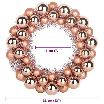 Weihnachtsballkränze 2 pcs Rose Gold 33 x 33 x 7 cm Polystyrol