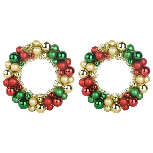 Weihnachtsballkränze 2 pcs Mehrfarbig 33 x 33 x 7 cm Polystyrol