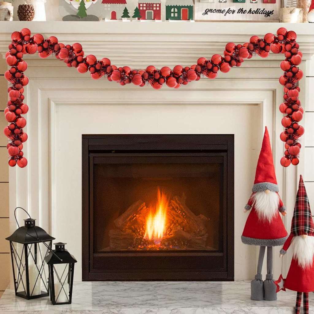 Weihnachtskugelgirlande Rot 186 cm Polystyrol