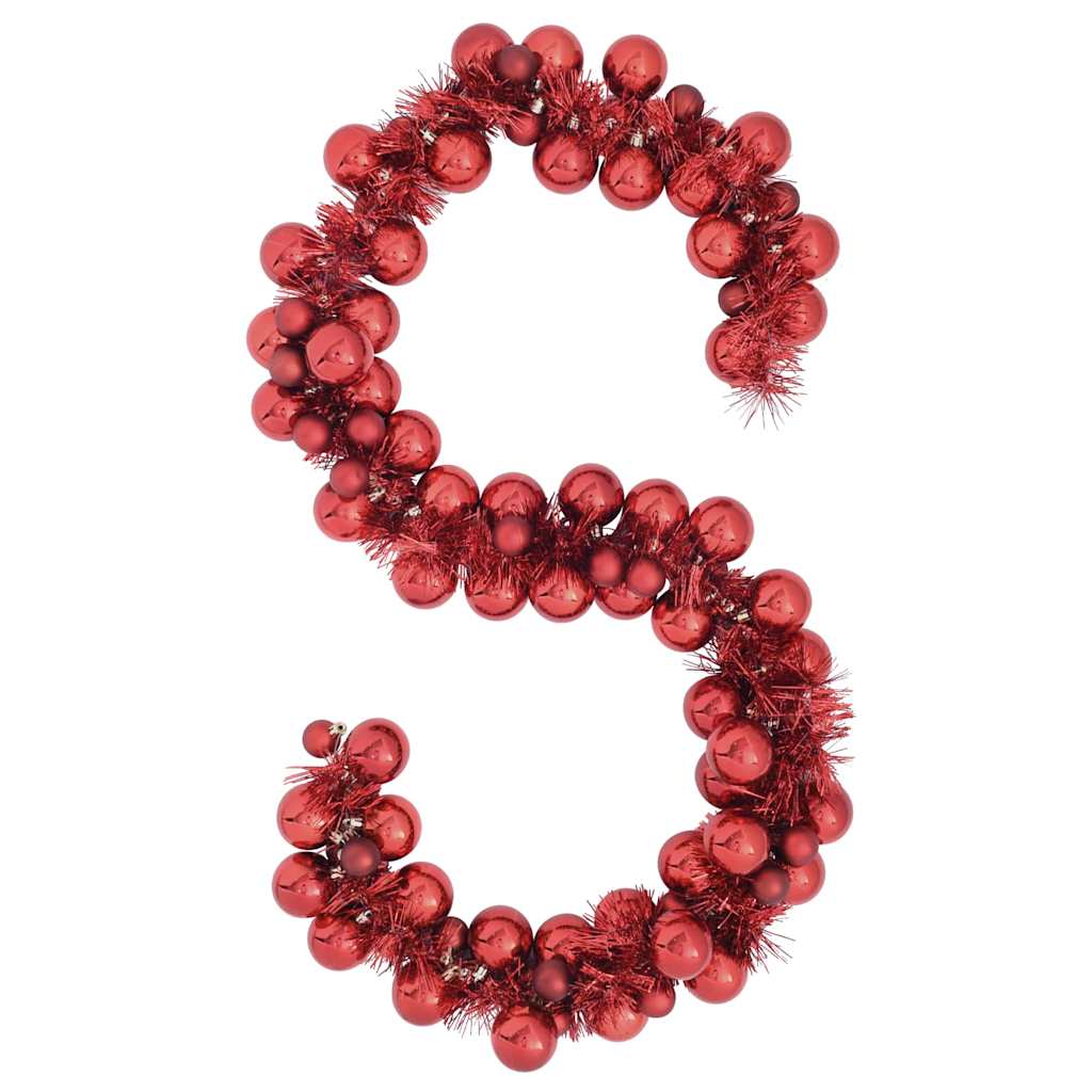 Weihnachtskugelgirlande Rot 186 cm Polystyrol