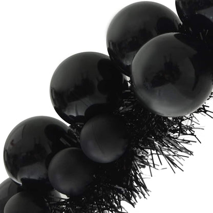 Weihnachtskugelgirlande Schwarz 186 cm Polystyrol