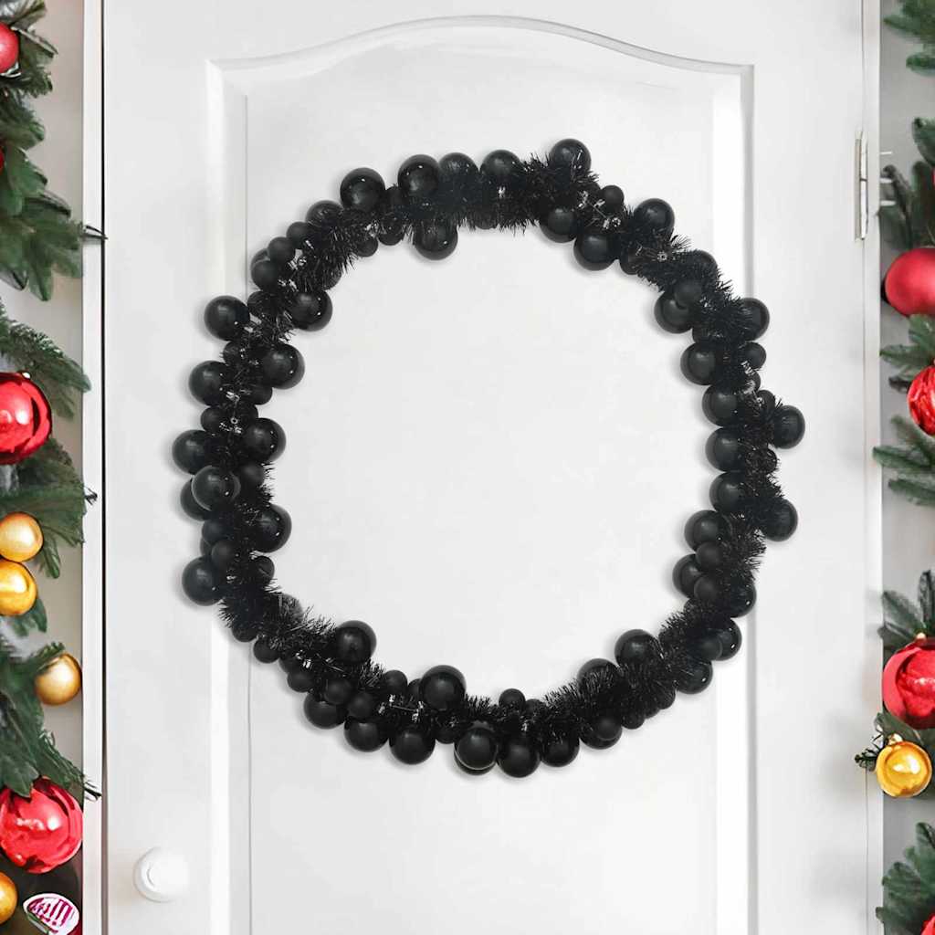 Weihnachtskugelgirlande Schwarz 186 cm Polystyrol