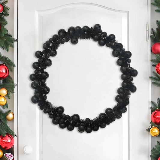 Weihnachtskugelgirlande Schwarz 186 cm Polystyrol