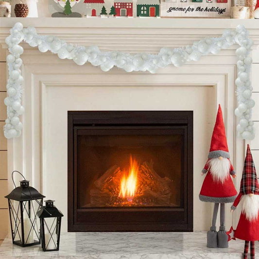 Weihnachtskugelgirlande Weiß 186 cm Polystyrol