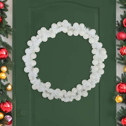 Weihnachtskugelgirlande Weiß 186 cm Polystyrol