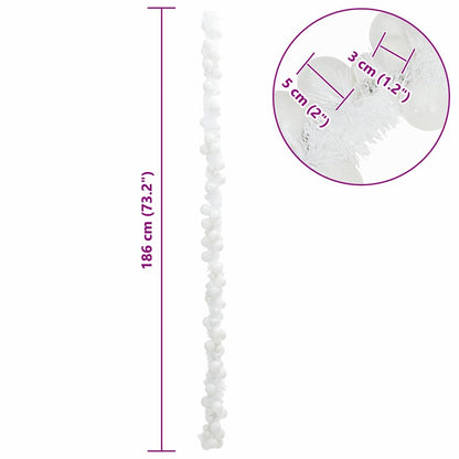 Weihnachtskugelgirlande Weiß 186 cm Polystyrol