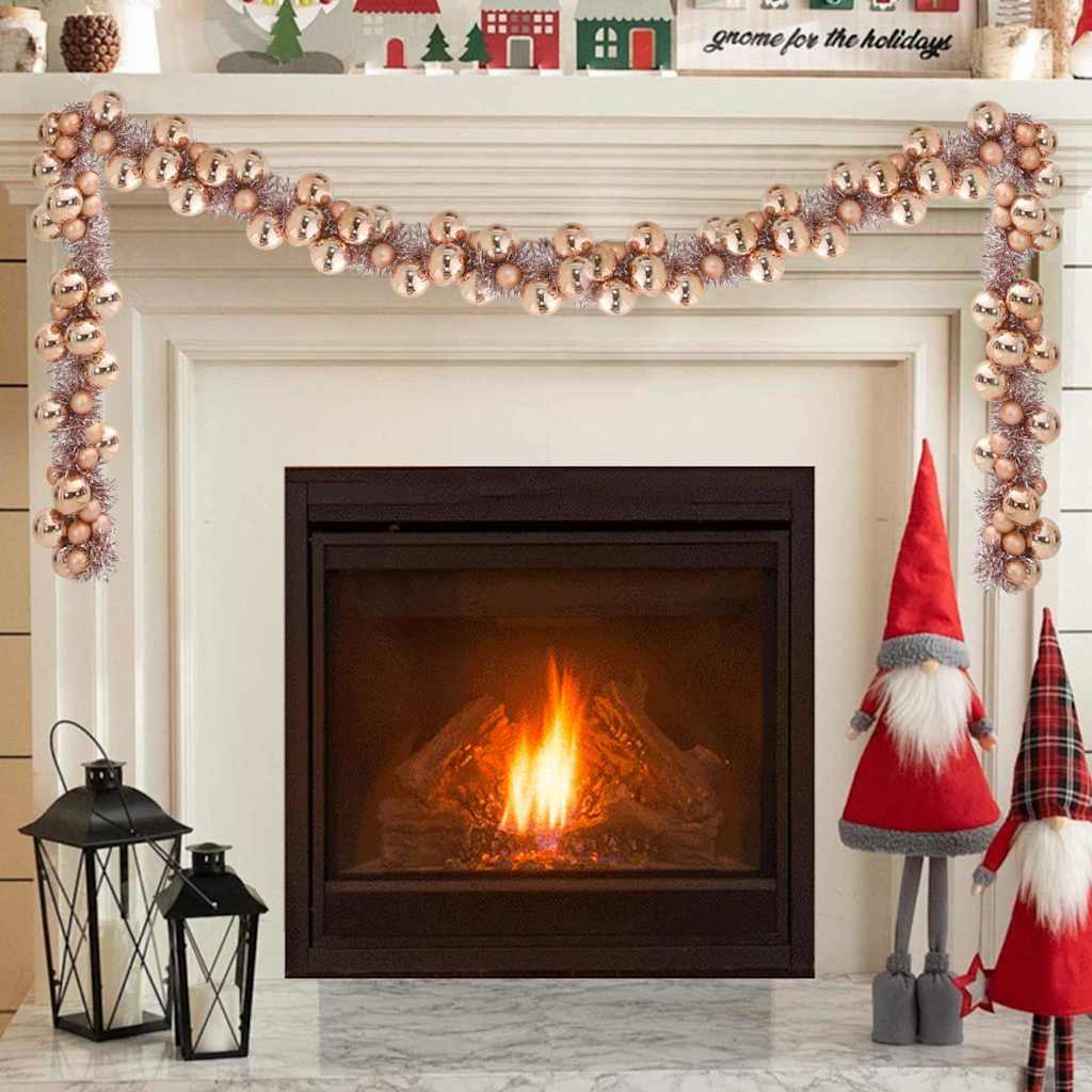 Weihnachtskugelgirlande Rose Gold 186 cm Polystyrol
