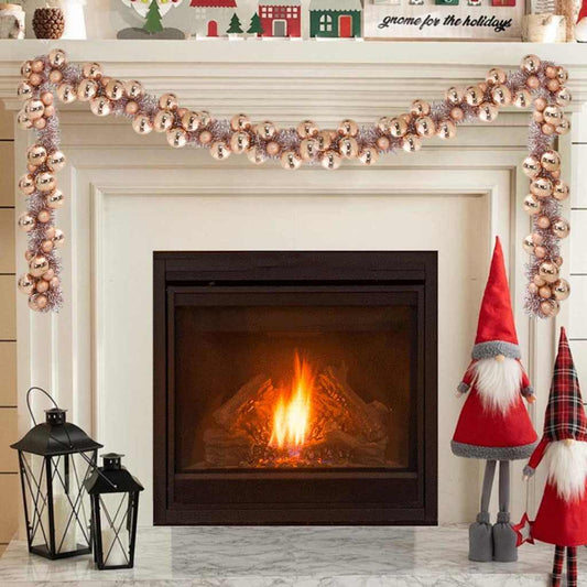 Weihnachtskugelgirlande Rose Gold 186 cm Polystyrol