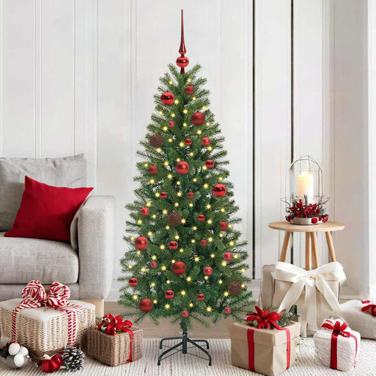 Weihnachtskugel-Set mit 150 LEDs 61 pcs Rot Kunststoff