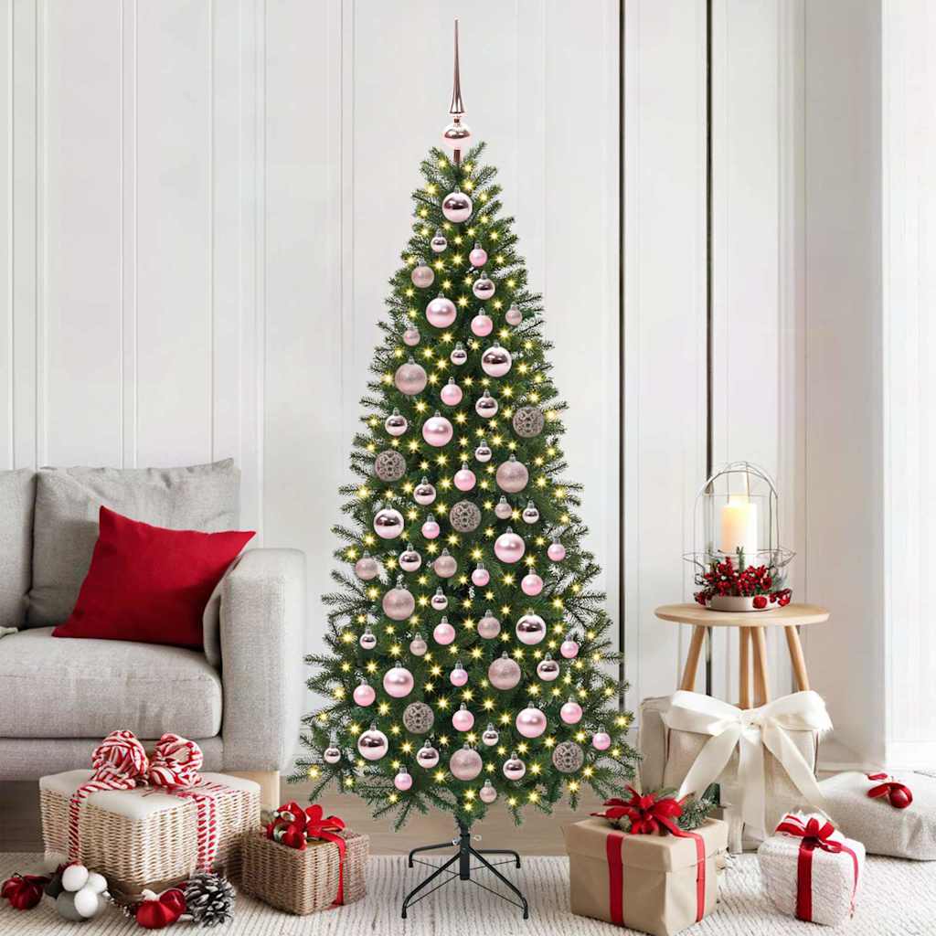 Weihnachtskugel-Set mit 300 LEDs 120 pcs Rosa Kunststoff