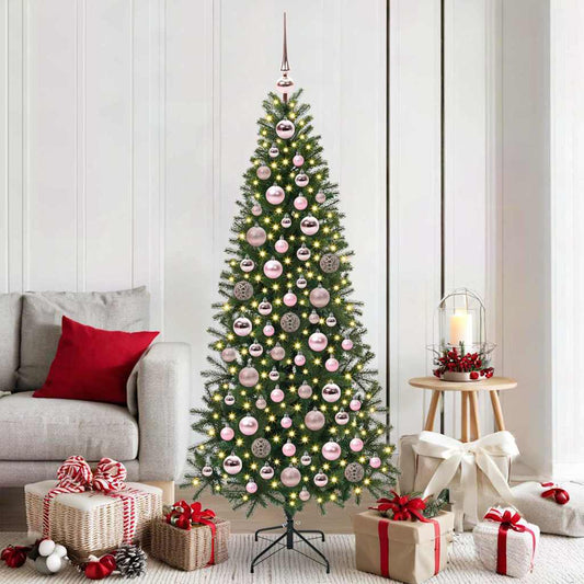 Weihnachtskugel-Set mit 300 LEDs 120 pcs Rosa Kunststoff
