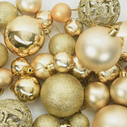 Weihnachtskugel-Set mit 150 LEDs 61 pcs Gold Kunststoff