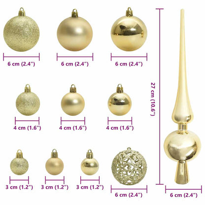 Weihnachtskugel-Set mit 300 LEDs 120 pcs Gold Kunststoff
