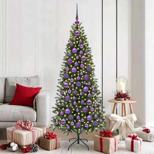 Weihnachtskugel-Set mit 300 LEDs 120 pcs Lila Kunststoff
