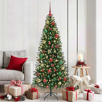 Weihnachtskugel-Set mit 300 LEDs 120 pcs Mehrfarbig Kunststoff