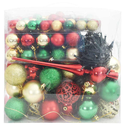 Weihnachtskugel-Set mit 300 LEDs 120 pcs Mehrfarbig Kunststoff