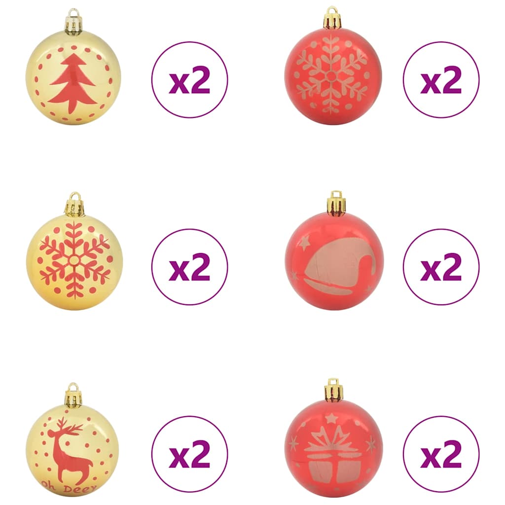 Weihnachtskugel-Set 40 pcs Gold und Rot