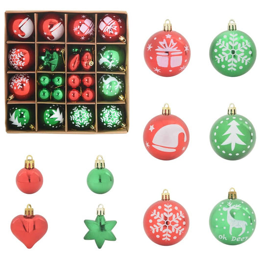Weihnachtskugel-Set 40 pcs Rot und Grün