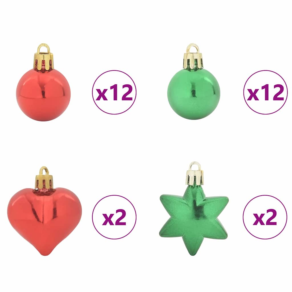 Weihnachtskugel-Set 40 pcs Rot und Grün